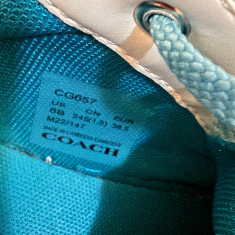 Coach Aqua and White sneakers size 8 - Picture 3 of 5